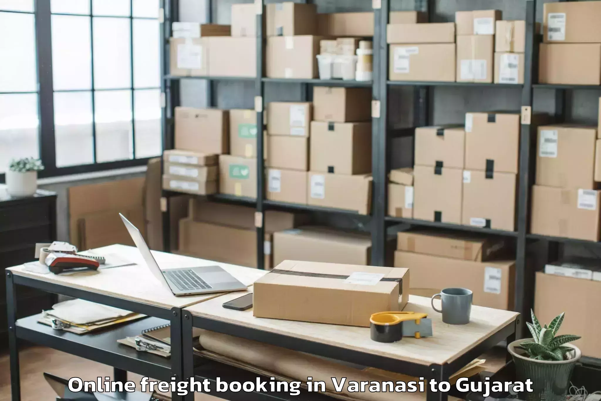 Leading Varanasi to Jamjodhpur Online Freight Booking Provider